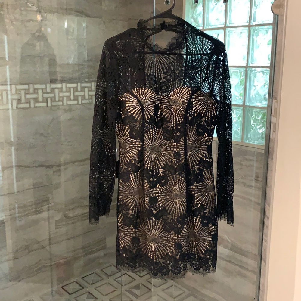 Bebe Jessica open back lace dress